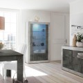 Wohnzimmer-Vitrine 2 Glastüren 110x191cm Schwarzbeton Dern CX Aktion