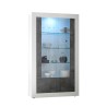 Design-Vitrine mit 2 Türen 110x191cm Wohnzimmer Hochglanz Weiß Schwarz Dern BX Angebot
