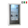 Design-Vitrine mit 2 Türen 110x191cm Wohnzimmer Hochglanz Weiß Schwarz Dern BX Verkauf