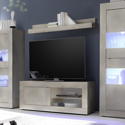 Moderner TV-Schrank 140 cm Holz mit Tür Diver Pc Basic Aktion