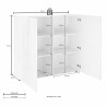 Moderne Küchenkommode Beton 2 Türen Schachbrett-Design Dama Lola Ct Lagerbestand