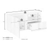 Moderner TV-Schrank 121x42cm in Betonoptik, grau, Petite Ct Dama Rabatte
