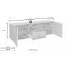 TV-Schrank 2 Türen und Schublade im Beton-Design Schach Tecum Ct Dama Katalog
