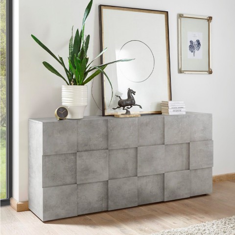 Sideboard Aufbewahrung 3 Türen Grau Beton Dama Ct S Aktion