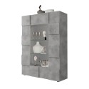 Wohnzimmervitrine 121x166cm mit 2 Glastüren in Betonoptik Murano Ct Angebot