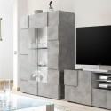 Wohnzimmervitrine 121x166cm mit 2 Glastüren in Betonoptik Murano Ct Aktion