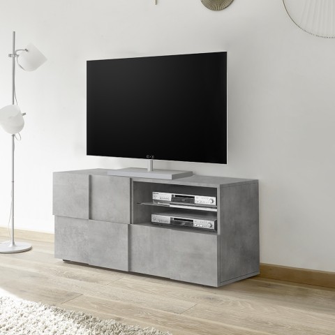 Moderner TV-Schrank 121x42cm in Betonoptik, grau, Petite Ct Dama Aktion