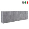 Sideboard mit 4 Türen, Anrichte, Buffet, 241 cm, Grau Betonoptik, Dama Ct L Verkauf