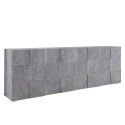 Sideboard mit 4 Türen, Anrichte, Buffet, 241 cm, Grau Betonoptik, Dama Ct L Angebot