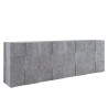 Sideboard mit 4 Türen, Anrichte, Buffet, 241 cm, Grau Betonoptik, Dama Ct L Angebot