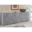 Sideboard mit 4 Türen, Anrichte, Buffet, 241 cm, Grau Betonoptik, Dama Ct L Rabatte