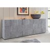 Sideboard mit 4 Türen, Anrichte, Buffet, 241 cm, Grau Betonoptik, Dama Ct L Rabatte