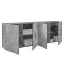Sideboard mit 4 Türen, Anrichte, Buffet, 241 cm, Grau Betonoptik, Dama Ct L Sales