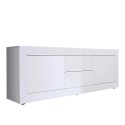 Moderner TV-Schrank mit 2 Türen und 2 Schubladen, 210 cm, hochglanzweiß, Visio Wh Angebot