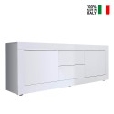Moderner TV-Schrank mit 2 Türen und 2 Schubladen, 210 cm, hochglanzweiß, Visio Wh Verkauf
