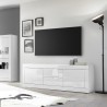 Moderner TV-Schrank mit 2 Türen und 2 Schubladen, 210 cm, hochglanzweiß, Visio Wh Rabatte