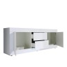 Moderner TV-Schrank mit 2 Türen und 2 Schubladen, 210 cm, hochglanzweiß, Visio Wh Sales