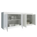 Moderne Sideboard Anrichte Wohnzimmer 4 Türen 207 cm Hochglanz Weiß Altea Wh Sales
