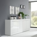 Moderne Sideboard Anrichte Wohnzimmer 4 Türen 207 cm Hochglanz Weiß Altea Wh Aktion