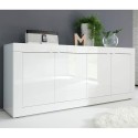 Sideboard Wohnzimmerschrank 4 Türen 207cm modern glänzend weiß Altea Wh Lagerbestand