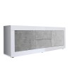 TV-Schrank 210 cm, 2 Türen, 2 Schubladen, Hochglanz Weiß, Betonoptik Visio BC Angebot