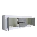 TV-Schrank 210 cm, 2 Türen, 2 Schubladen, Hochglanz Weiß, Betonoptik Visio BC Sales