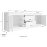 TV-Schrank 210 cm, 2 Türen, 2 Schubladen, Hochglanz Weiß, Betonoptik Visio BC Auswahl