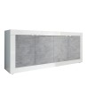Modernes Wohnzimmer Sideboard 4 Türen glänzend weiß Zement 207cm Altea BC Angebot