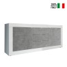 Sideboard mit 2 Türen und 3 Schubladen in Hochglanz Weiß-Beton 210cm Tribus BC Basic Verkauf