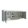Sideboard mit 2 Türen und 3 Schubladen in Hochglanz Weiß-Beton 210cm Tribus BC Basic Sales
