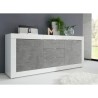 Sideboard mit 2 Türen und 3 Schubladen in Hochglanz Weiß-Beton 210cm Tribus BC Basic Lagerbestand