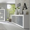 Sideboard mit 2 Türen und 3 Schubladen in Hochglanz Weiß-Beton 210cm Tribus BC Basic Katalog