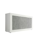 Modernes Wohnzimmer Sideboard 3 Türen glänzend weiß Zement Modis BC Basic Angebot