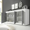 Modernes Wohnzimmer Sideboard 3 Türen glänzend weiß Zement Modis BC Basic Katalog
