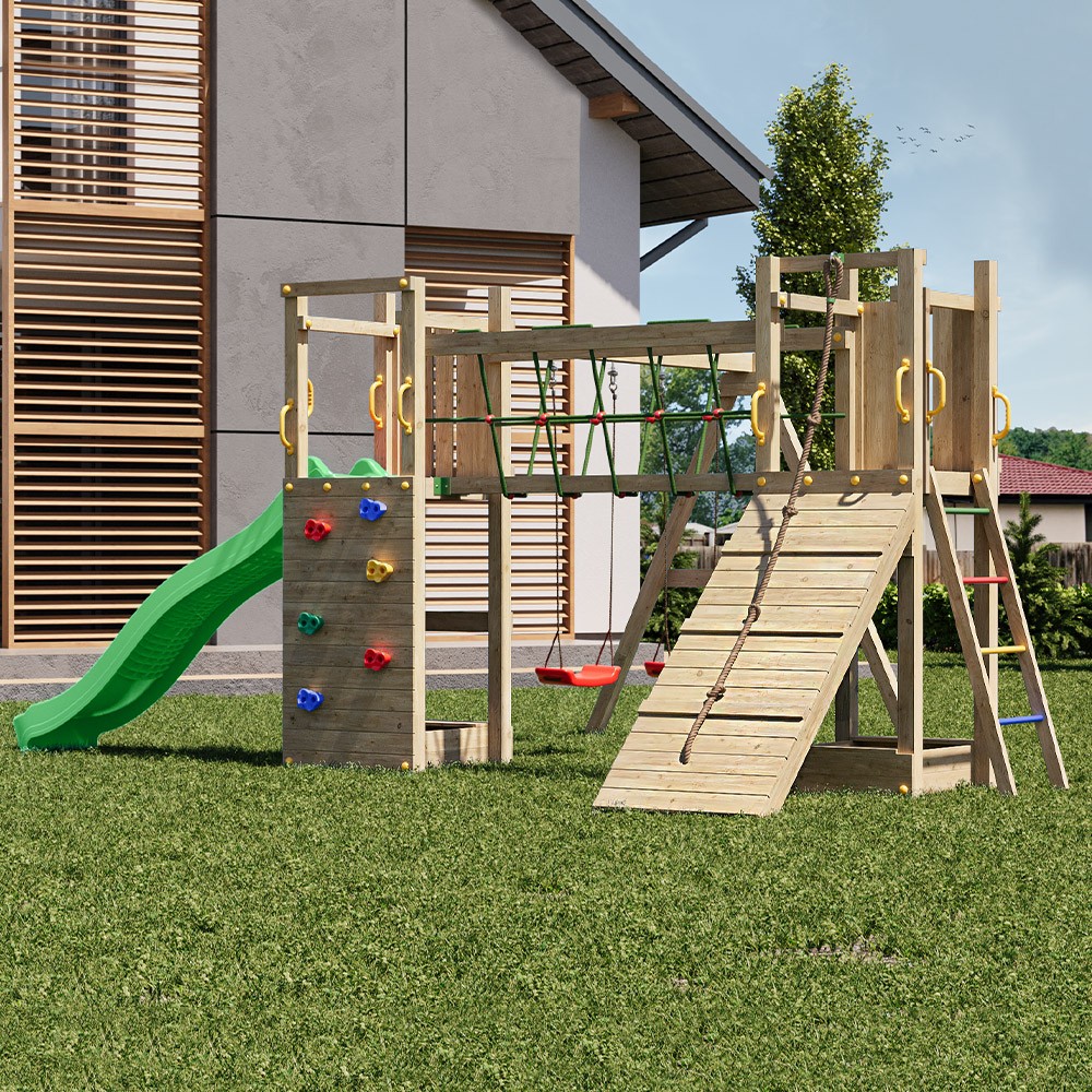 Kinderspielplatz Garten Rutsche Klettergerüst Exposure Maxi Funny