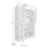 Sideboard 4 Türen Hochglanz Weiß und Holz Novia BW Basic Modell
