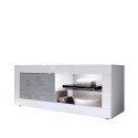 Modernes mobiler TV-Ständer in glänzendem Weiß und grauem Zement Diver BC Basic. Angebot