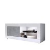 Moderner TV-Schrank in Weiß Hochglanz und Betongrau Diver BC Basic Angebot