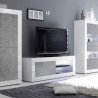 Moderner TV-Schrank in Weiß Hochglanz und Betongrau Diver BC Basic Rabatte