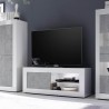 Moderner TV-Schrank in Weiß Hochglanz und Betongrau Diver BC Basic Lagerbestand