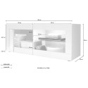 Modernes mobiler TV-Ständer in glänzendem Weiß und grauem Zement Diver BC Basic. Auswahl