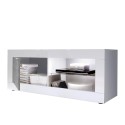 Moderner TV-Schrank in Weiß Hochglanz und Betongrau Diver BC Basic Sales