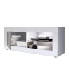 Moderner TV-Schrank in Weiß Hochglanz und Betongrau Diver BC Basic Sales