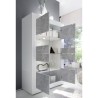 Moderne Wohnzimmer-Vitrine 4 Türen, weiß hochglanz Zementoptik Tina BC Basic Lagerbestand