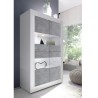 Moderne Wohnzimmer-Vitrine 4 Türen, weiß hochglanz Zementoptik Tina BC Basic Katalog