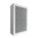 Küchen- und Wohnzimmer-Sideboard 4 Türen Hochglanz Weiß Betonoptik Novia BC Basic Angebot