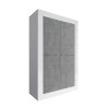 Küchen- und Wohnzimmer-Sideboard 4 Türen Hochglanz Weiß Betonoptik Novia BC Basic Angebot