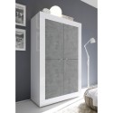 Küchenschrank Wohnzimmerschrank Madia 4 Türen glänzendes weißes Zement Novia BC Basic. Rabatte