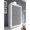Küchen- und Wohnzimmer-Sideboard 4 Türen Hochglanz Weiß Betonoptik Novia BC Basic Rabatte