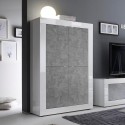Küchen- und Wohnzimmer-Sideboard 4 Türen Hochglanz Weiß Betonoptik Novia BC Basic Katalog